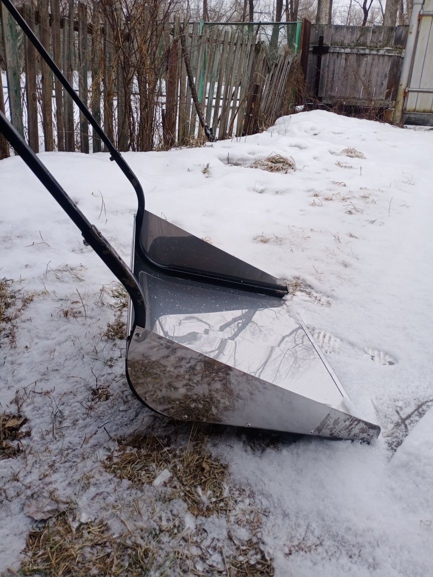 Снегоуборочная большая лопата из нержавеющей стали+подарок!