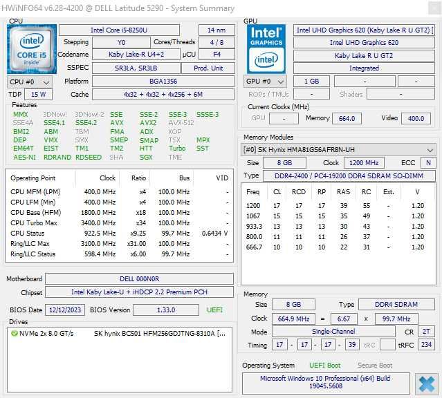 +Гаранция! Лаптоп Dell 5290 Intel Core i5-8250U / 8GB RAM / 256GB SSD