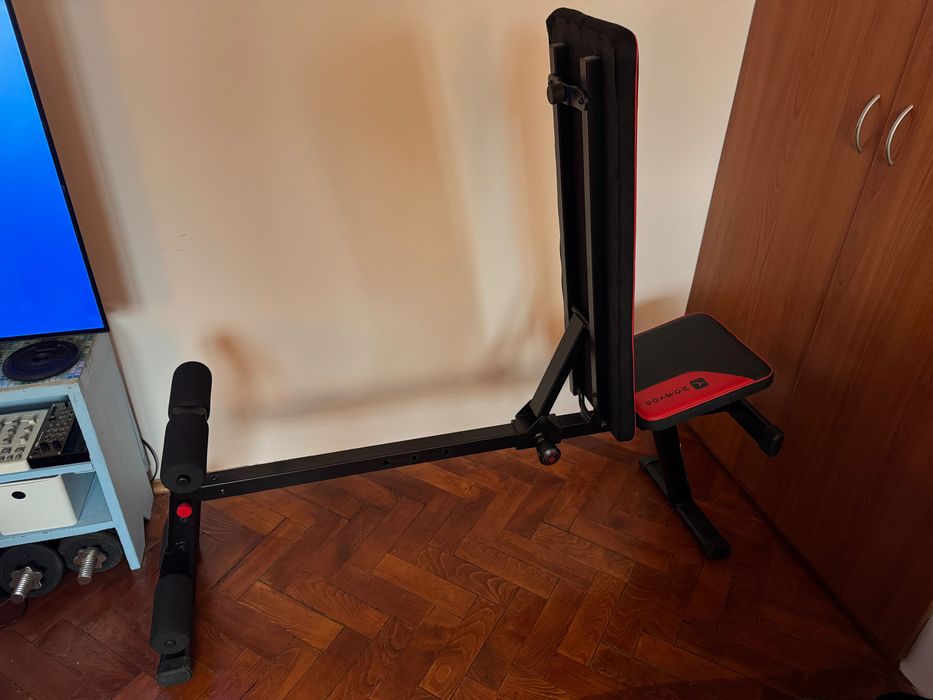 Bancă antrenament fitness bodybuilding Domyos pliabilă și înclinabilă