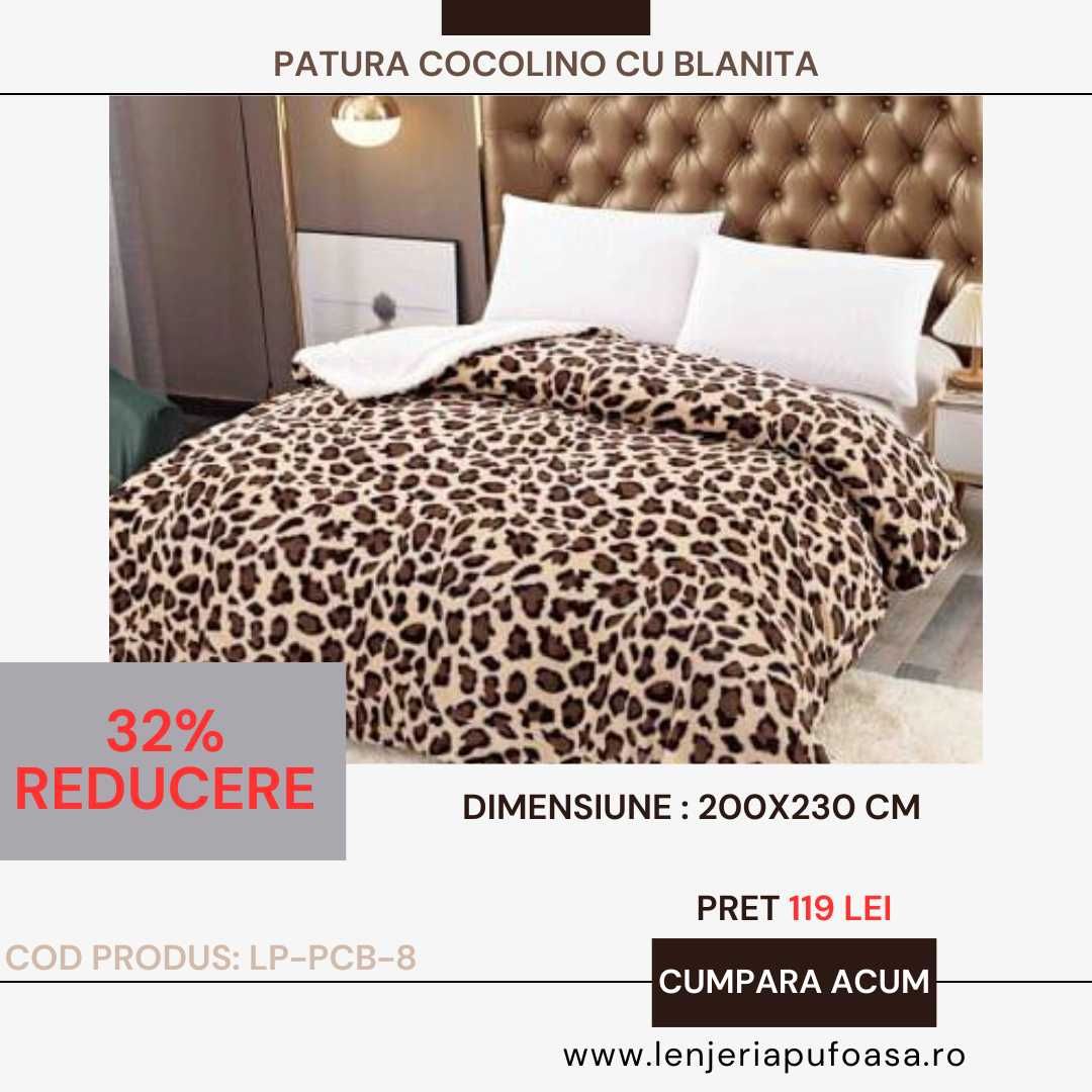 Patura cocolino cu blanita 200x230cm