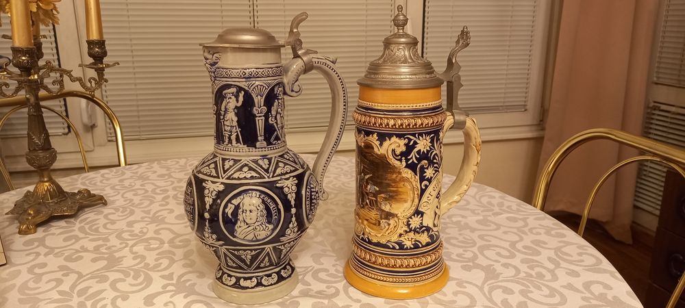 Vintage. Нови. Великолепна кана 1,5 л. и Рисувана халба 1 л.