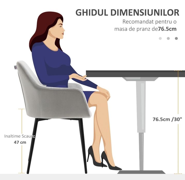 4 buc scaun modern gri NOU