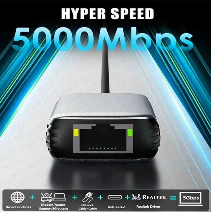 USB 3.0 към LAN мрежов адаптер , 5Gbps , RTL8157