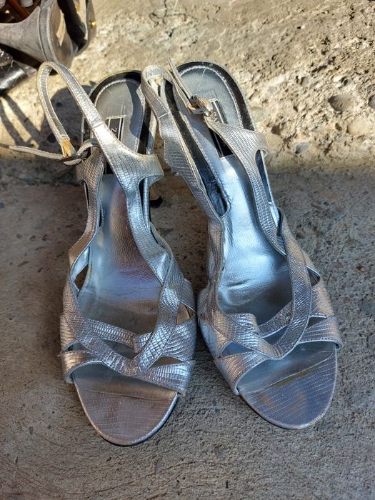 Sandale arginti cu toc