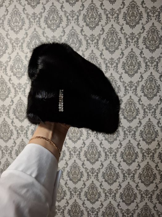 Шапка косынка норковая