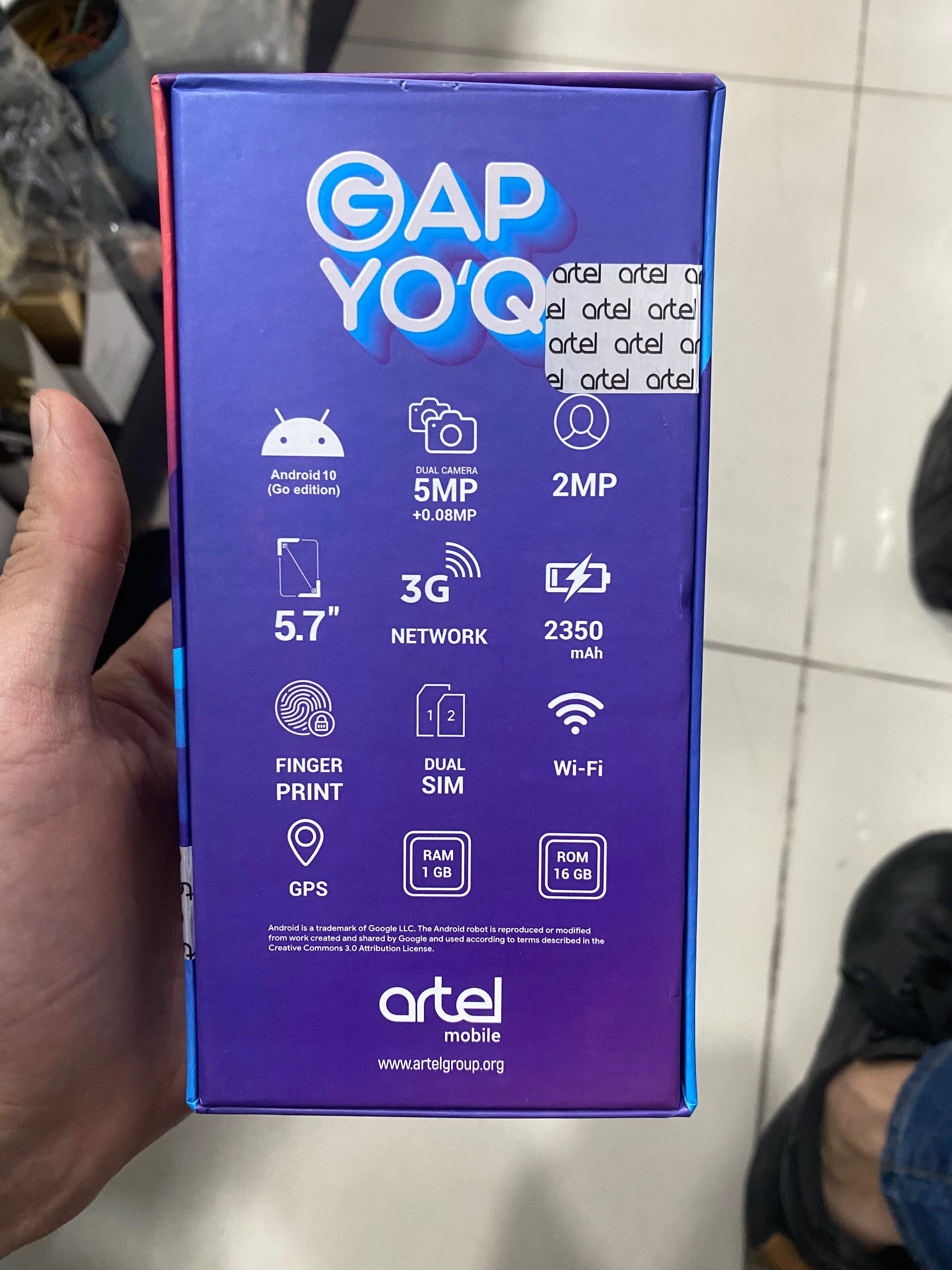 Artel GAP YOQ smartfon yengi