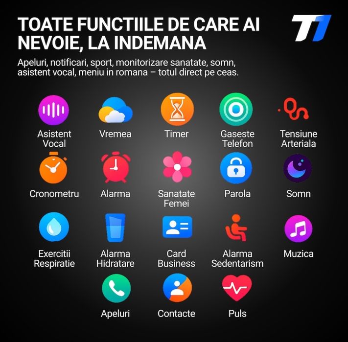 Ceas/smartwatch TechONE P95 / Wand Pro cu ecran AMOLED nou / sigilat