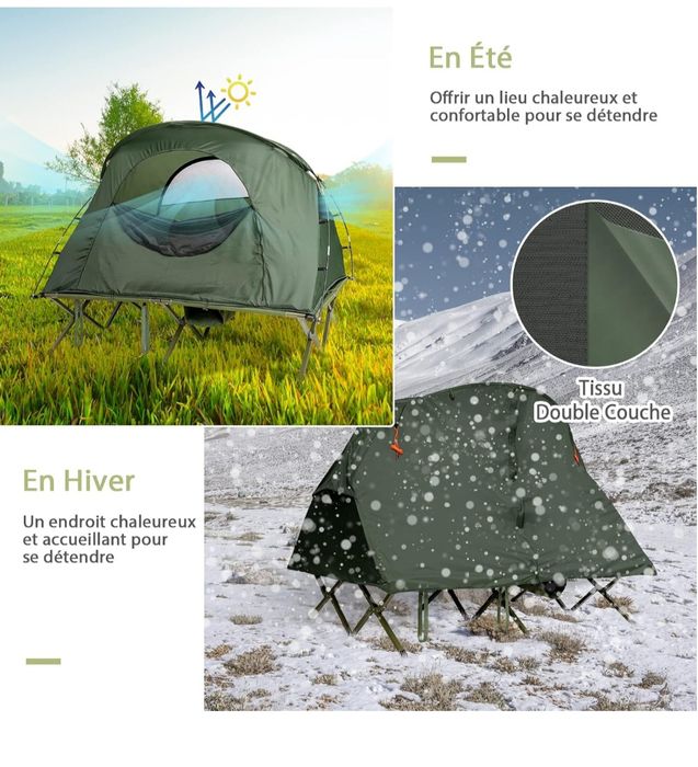 Cort suspendat \ Pat camping cu acoperis, pentru 2 persoane