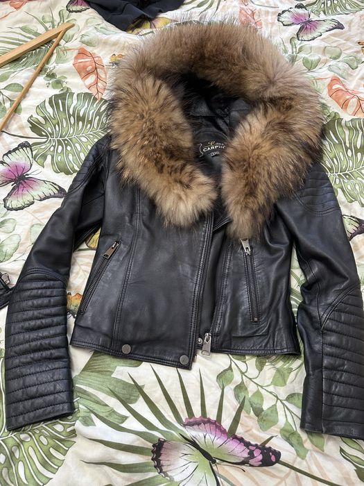 Кожено яке с яка естествена кожа