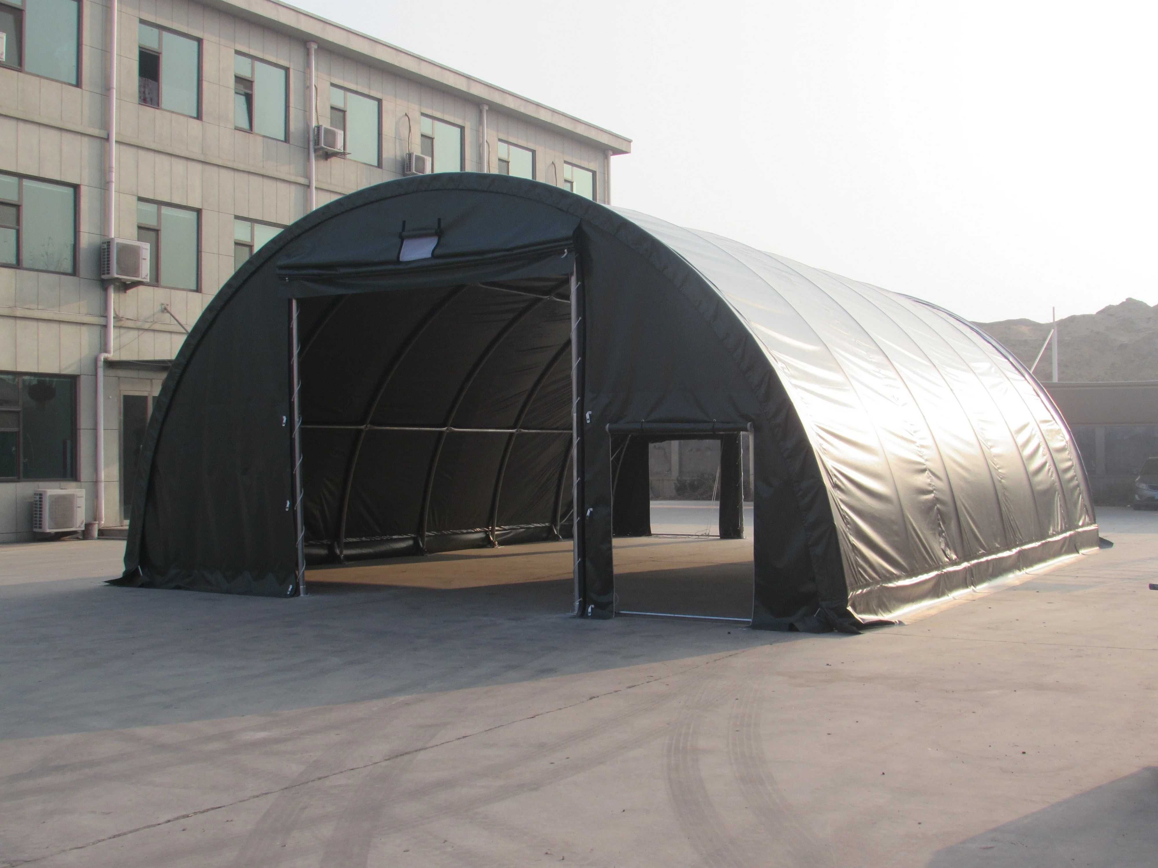 9x20 M Hala BUDGET Semirotunda 720g/m² PVC IGNIFUG- alb si verde GM