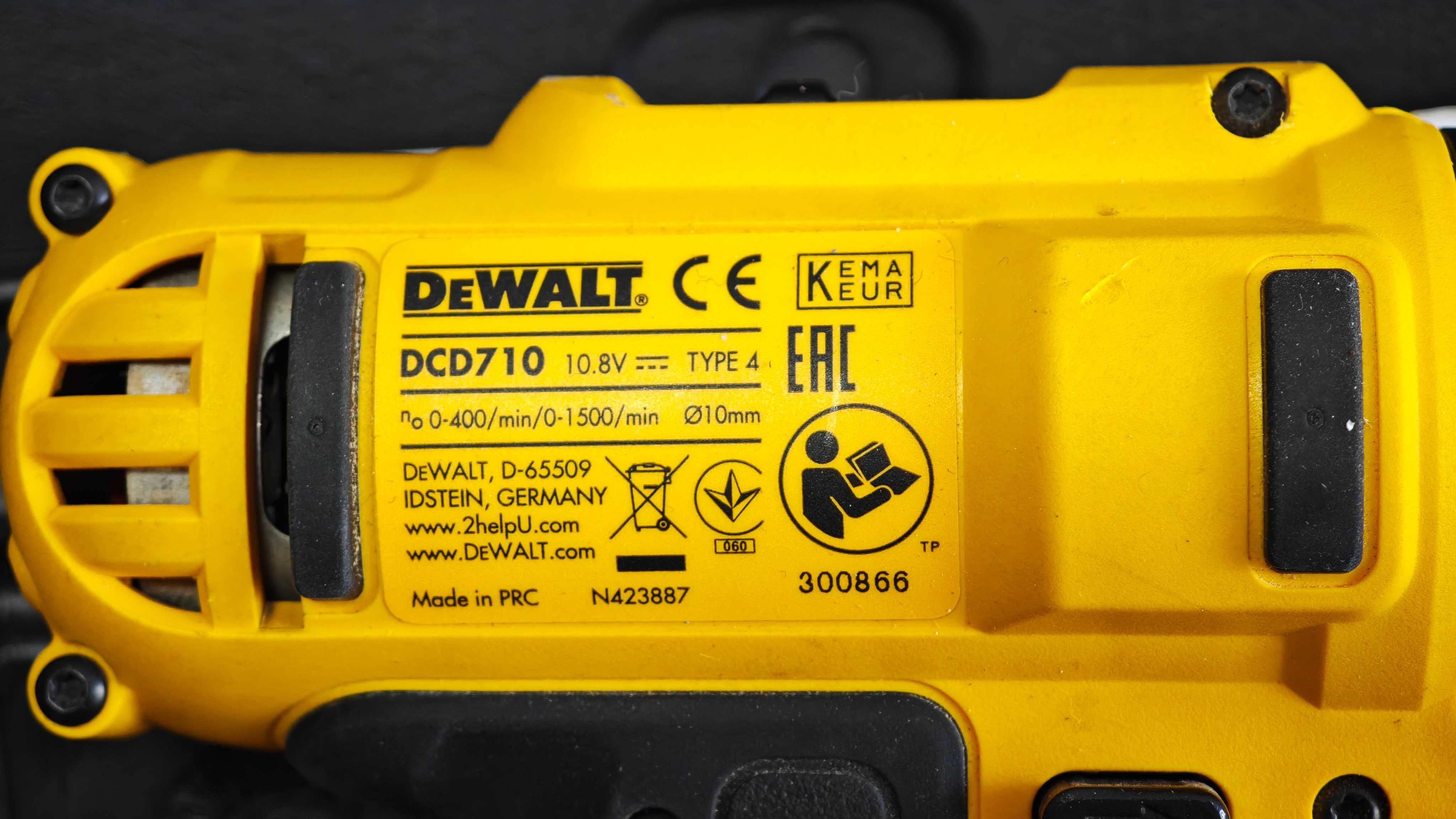 DEWALT DCD710 с комплект + битвое и свредла