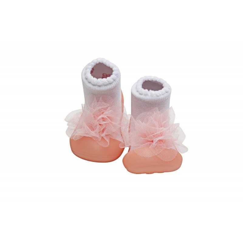 Attipas New Corsage Pink pantofi soseta pentru bebelusi