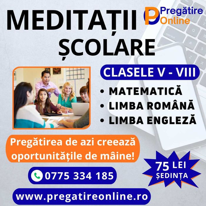 Meditații gimnaziu și cursuri engleză Cambridge, adulți sau Poliție