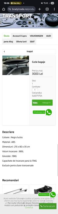 Cutie bagaje / porbagaj auto