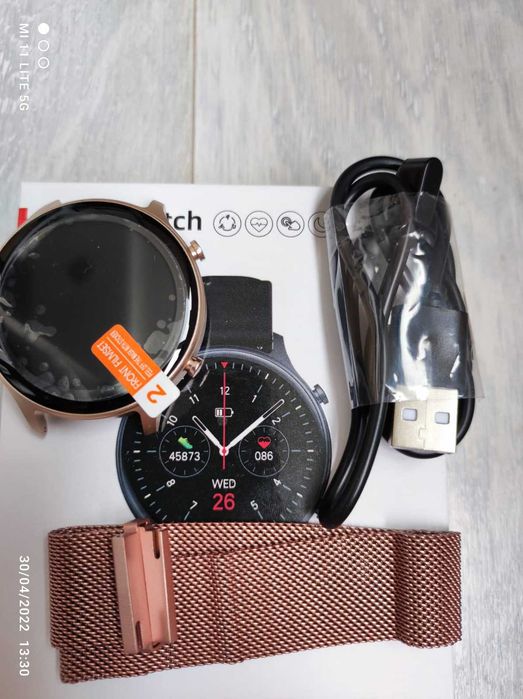 Ceas Femei SmartWatch dama, apel voce, preluare apel, GPS, br. metal