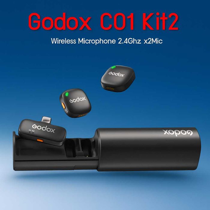 Godox C01 Kit2 — 2 Микрофона с Шумоподавлением до 300 м. Есть доставка