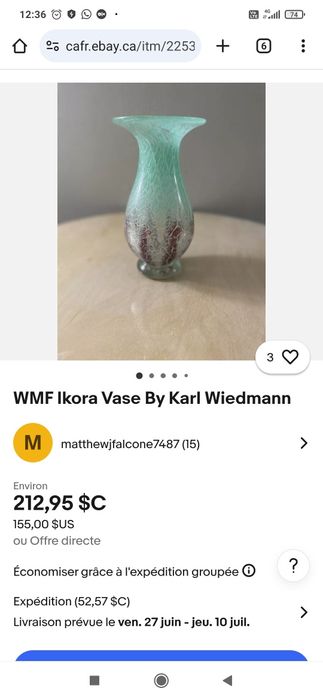 Vaza de colectie Karl Wiedmann in stare perfecta ! Inaltime 18 cm .