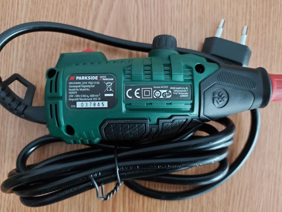 Aparat pentru gravura pe sticla, fier, lemn piatra, Parkside 6.000 rpm