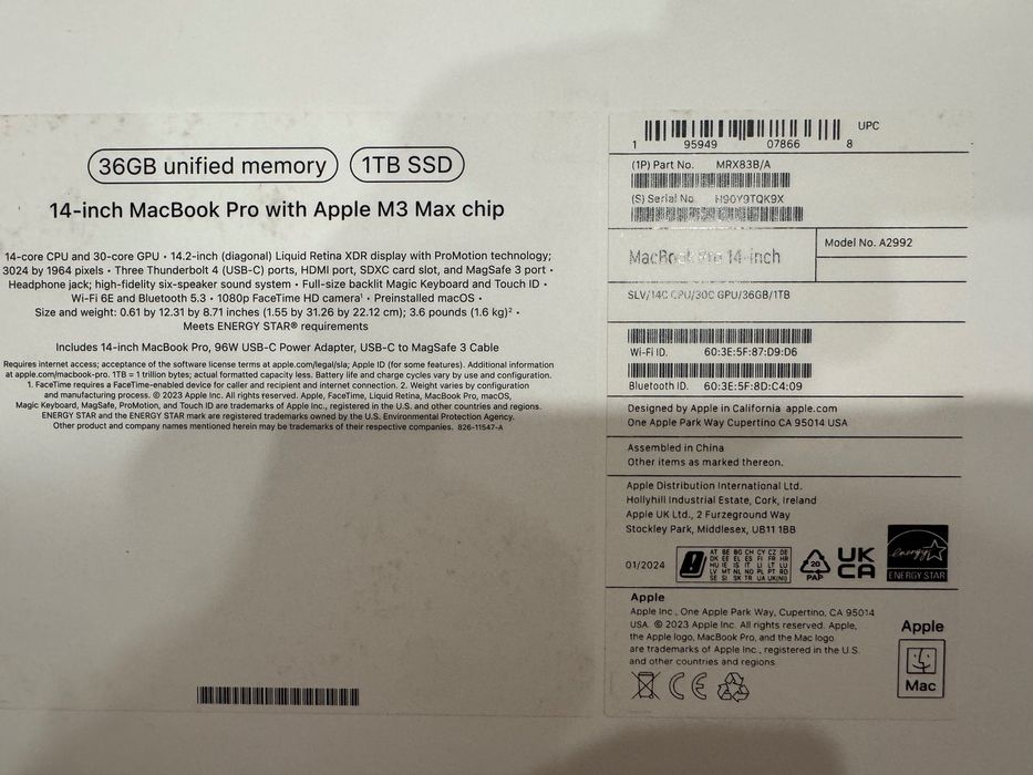 MacBook Pro M3 Max, 1tb