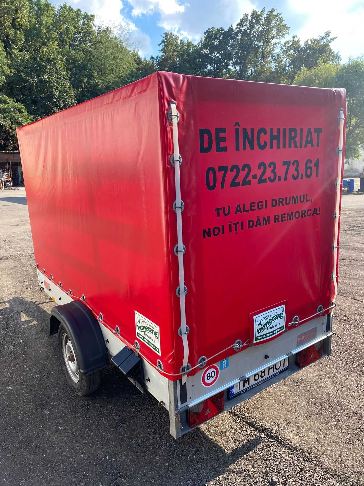 Inchiriez remorca auto 750kg in Timisoara 2,5m lungime