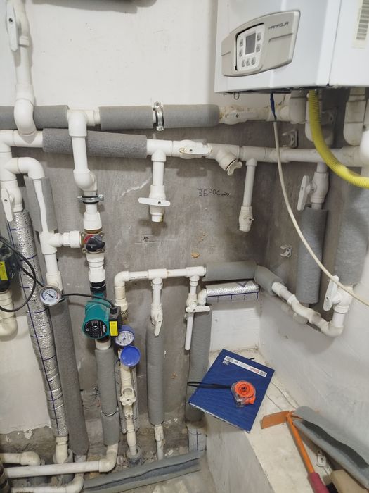 Монтаж отопления Установка котла Сантехника сантехник теплый пол