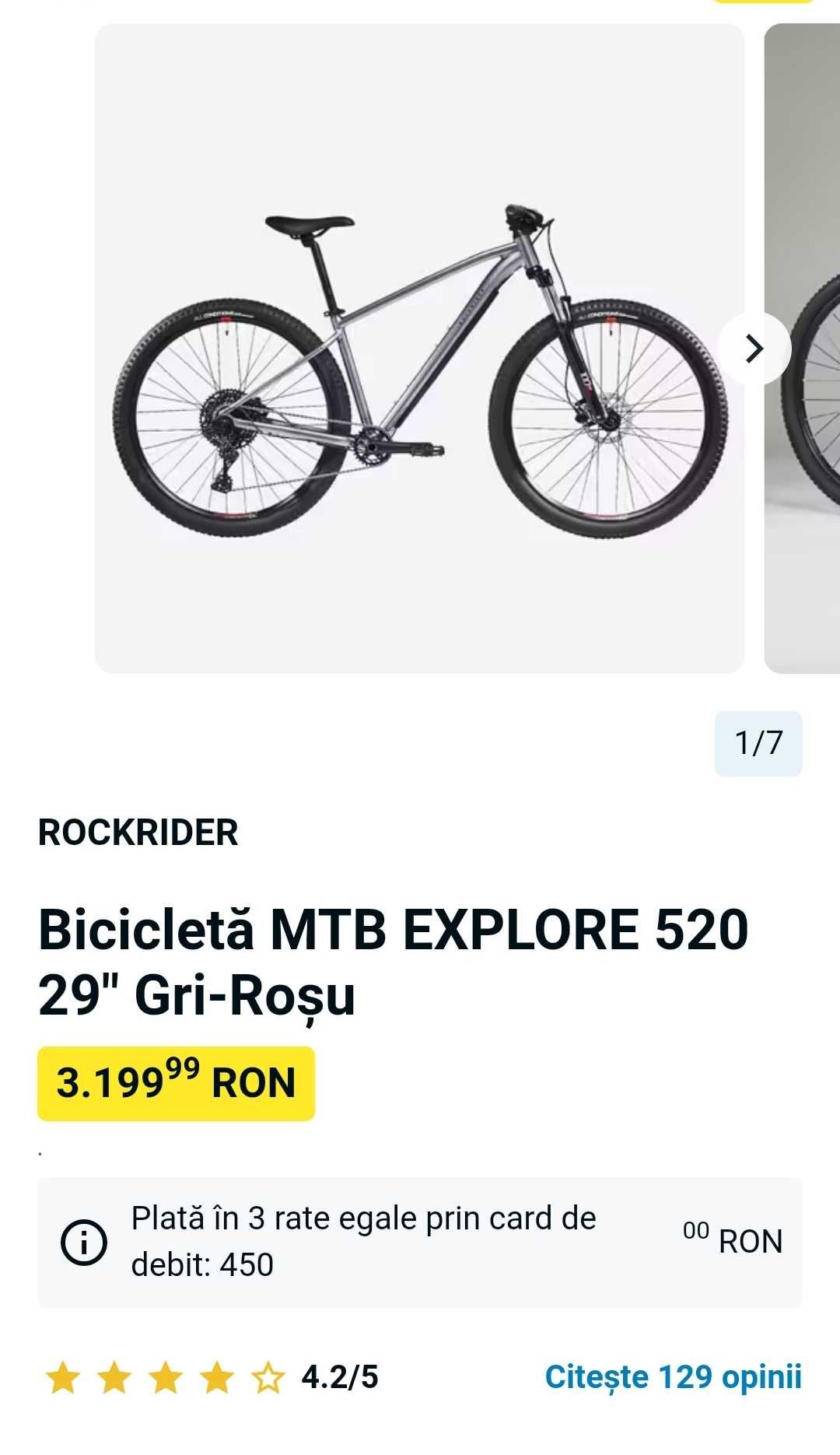 Bicicletă Explore 520 RockRider 29,10 Viteze
