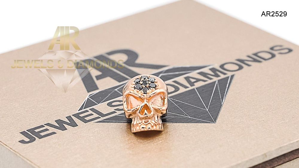 Pandantiv Aur 14 K Rose cu Diamante Negre model nou ARJEWELS(AR2529)