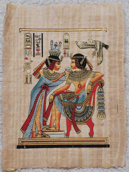 Papirus autentic handmade praf aur culori vii stampila originalitate