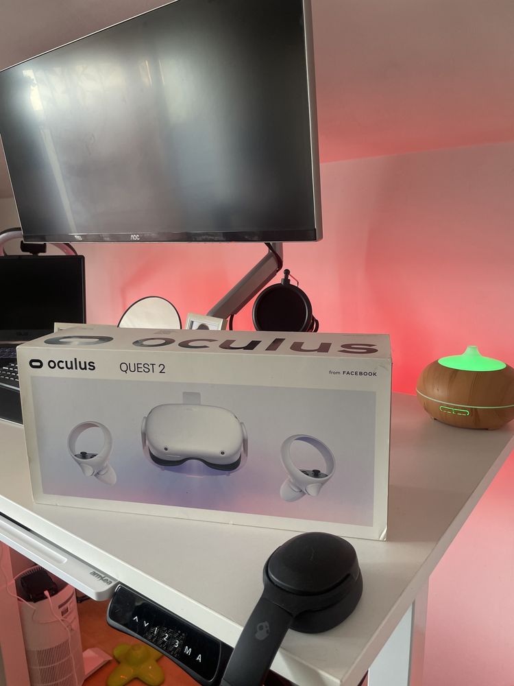 Ochelari VR META Oculus Quest 2, 256 GB, Alb. + cablu 5 metri PC