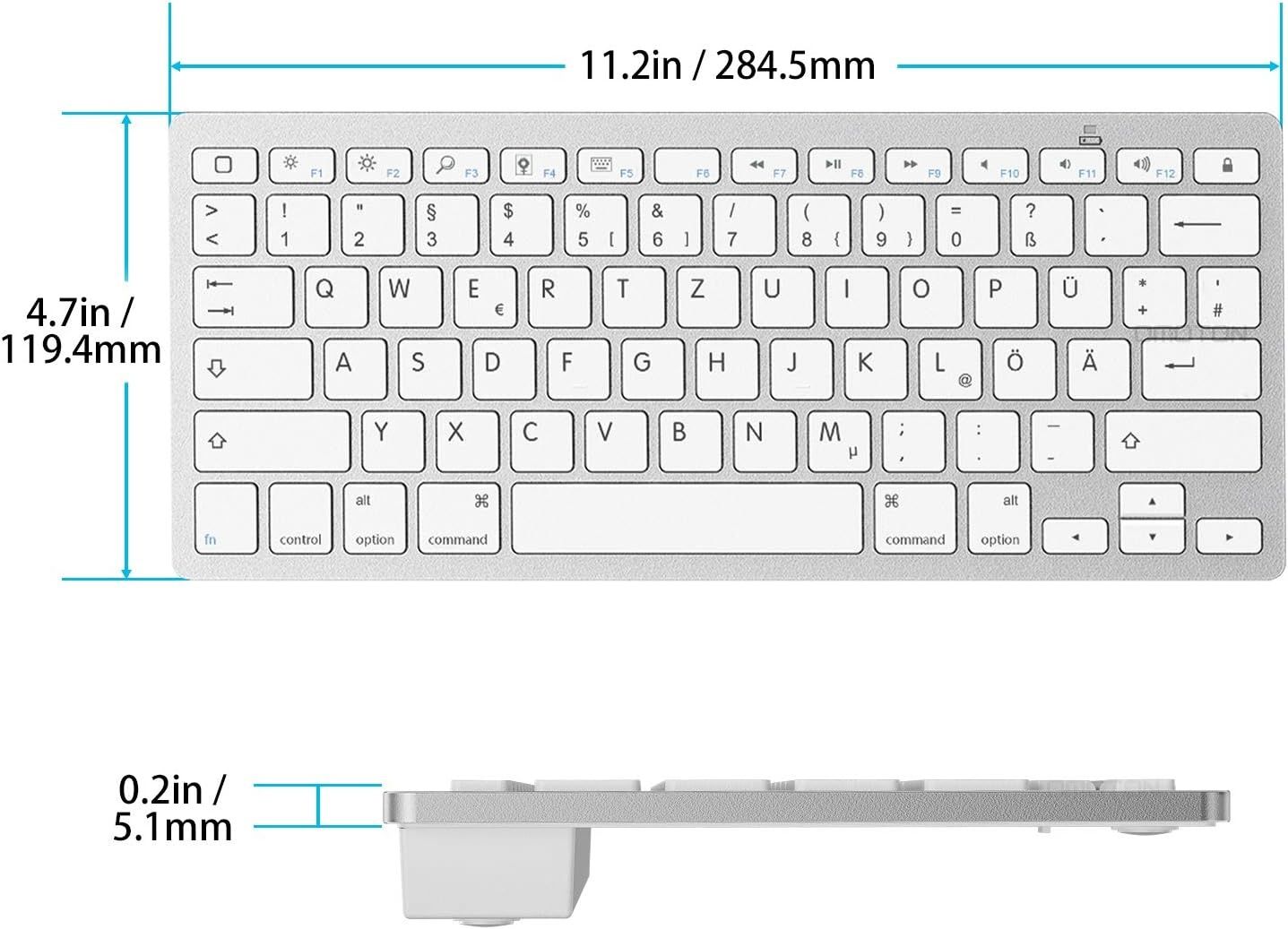 Безжична блутут клавиатура за iOS, iPad, iPhone. OMOTON Bluetooth