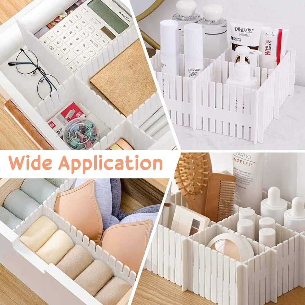 Set 8 separatoare organizatoare pentru sertare usor de montat 47x7 cm