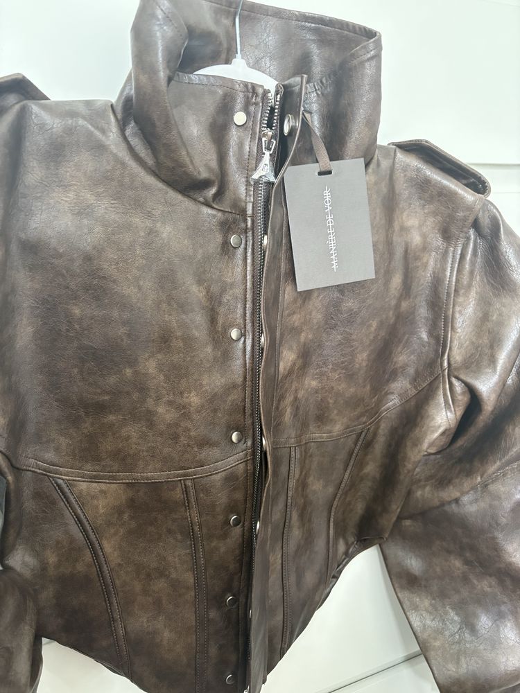 Geacă piele Manière De Voir Solange Corset – Nouă, cu etichete