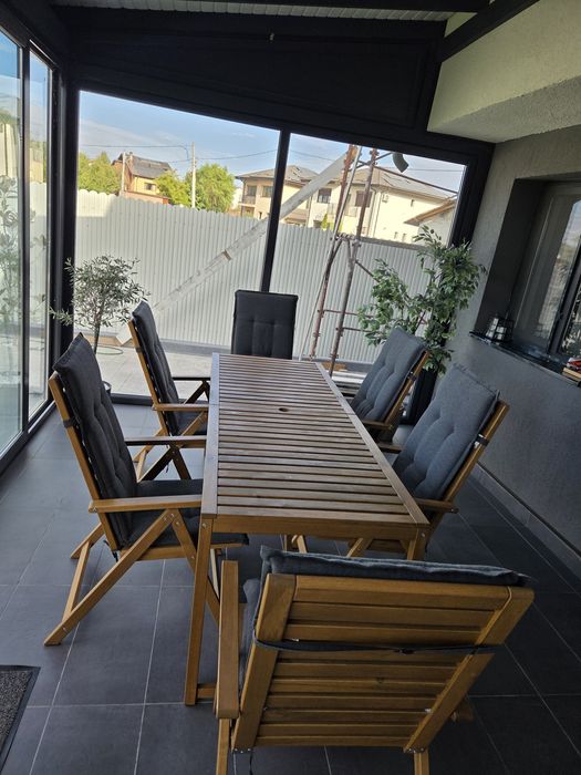 Ikea - masa (200 cm) + 6 scaune