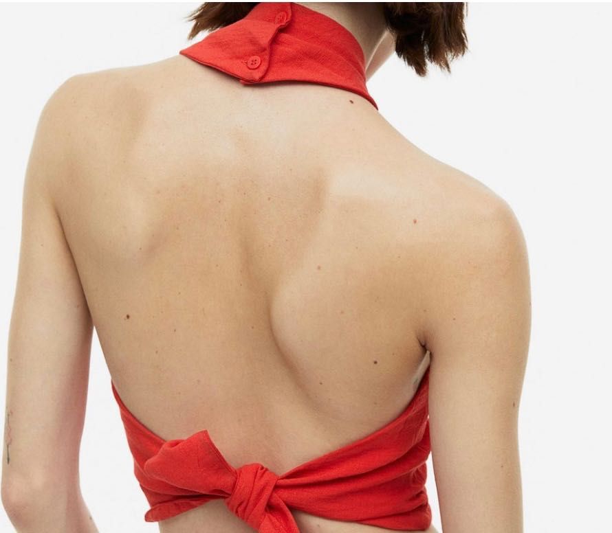 Къс топ с връзки H&M