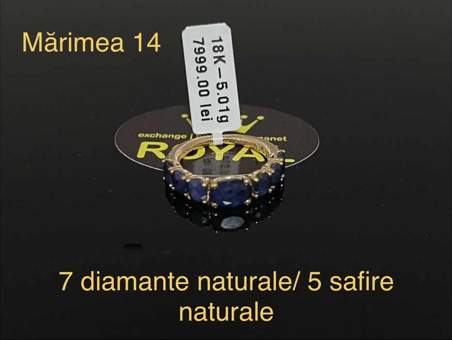 Bijuteria Royal CB : Inel dama aur 18k 5,01gr Diamante si safire