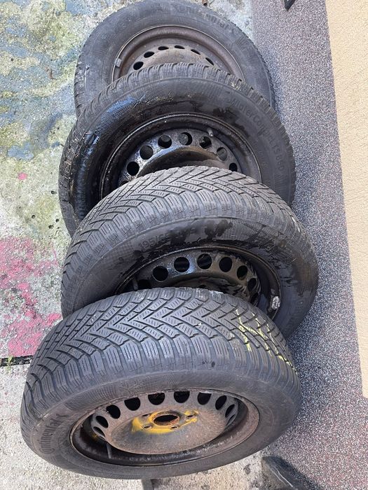 Jante tabla 5x112 +anvelope iarna 195/65/15 Continental