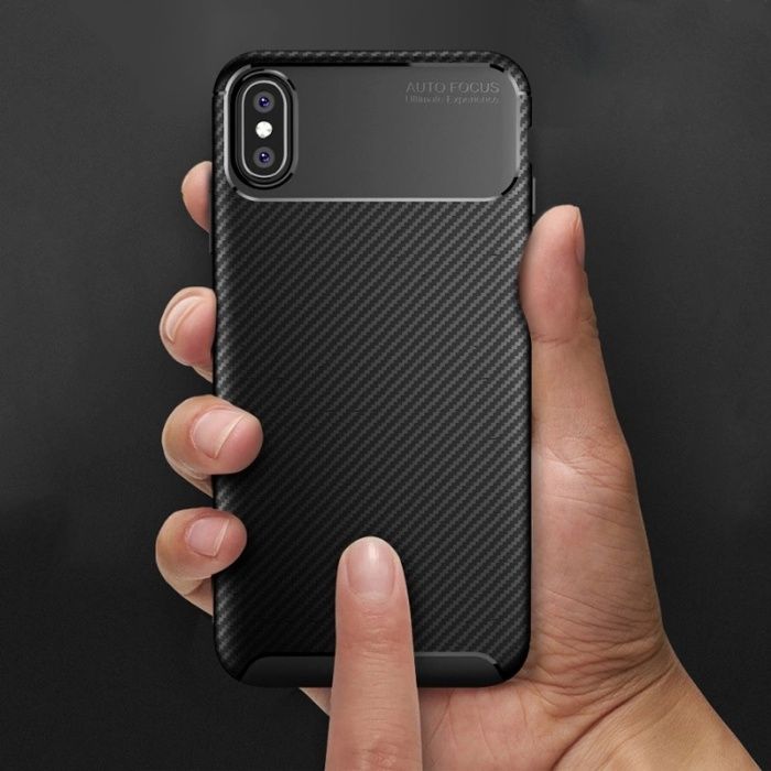 Husa Autofocus Neagra Slim 0,5mm - iPhone X XR XS MAX