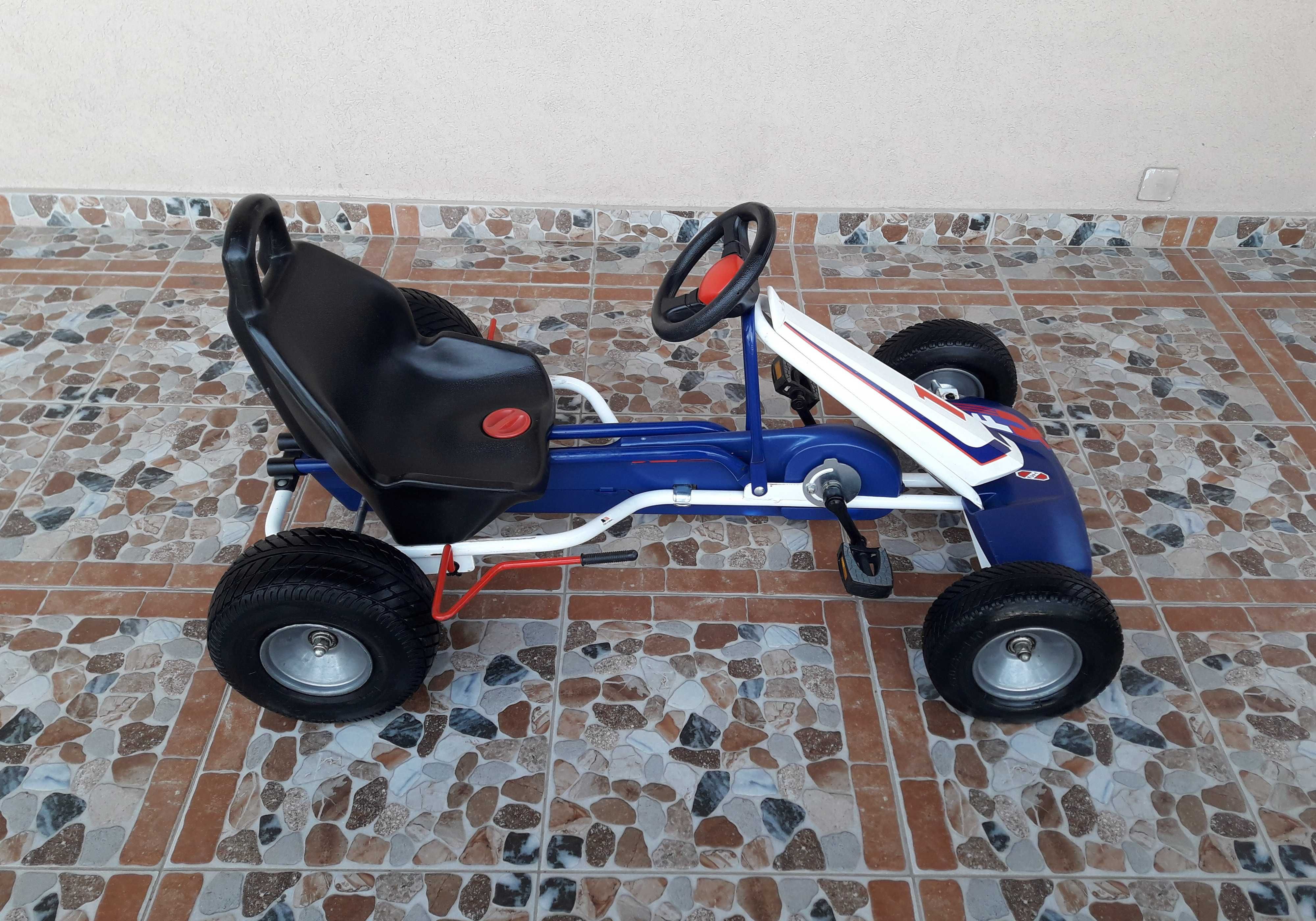 Cart (Kart) cu pedale pentru copii PUKY F 1L - alb cu albastru