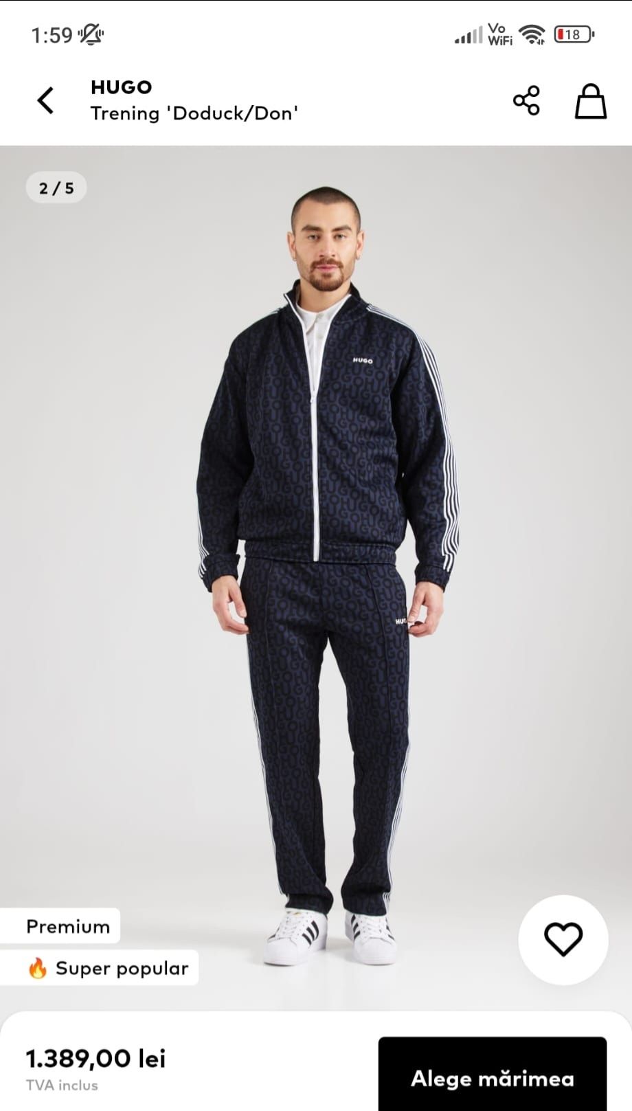 Trening  Hugo BOSS original 100% nou cu eticheta marimea L colectia no