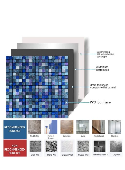 Set 10 Plăci Autocolante pentru Faianță
