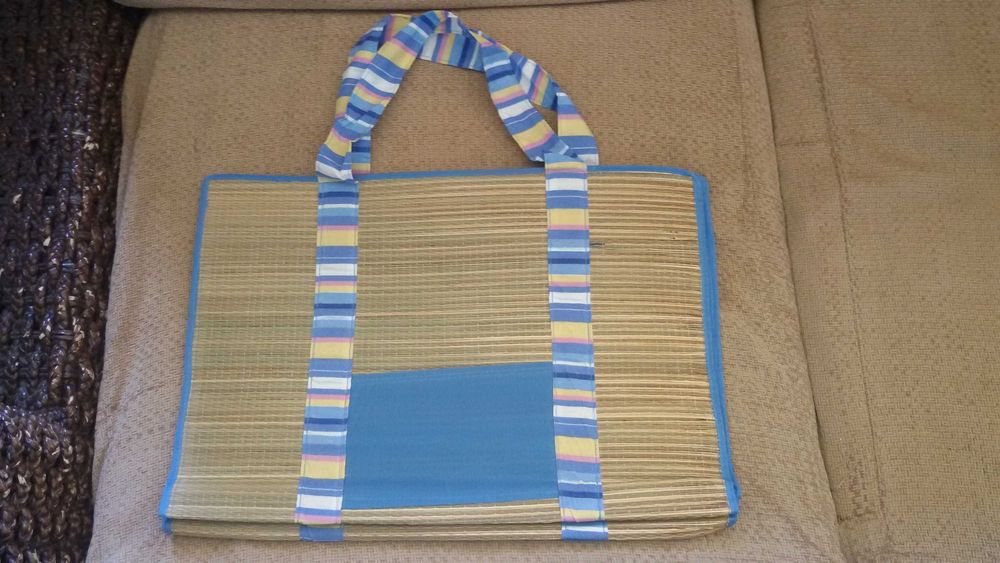 плажна чанта за къмпинг и пазар, тръстика и текстил от Холандия