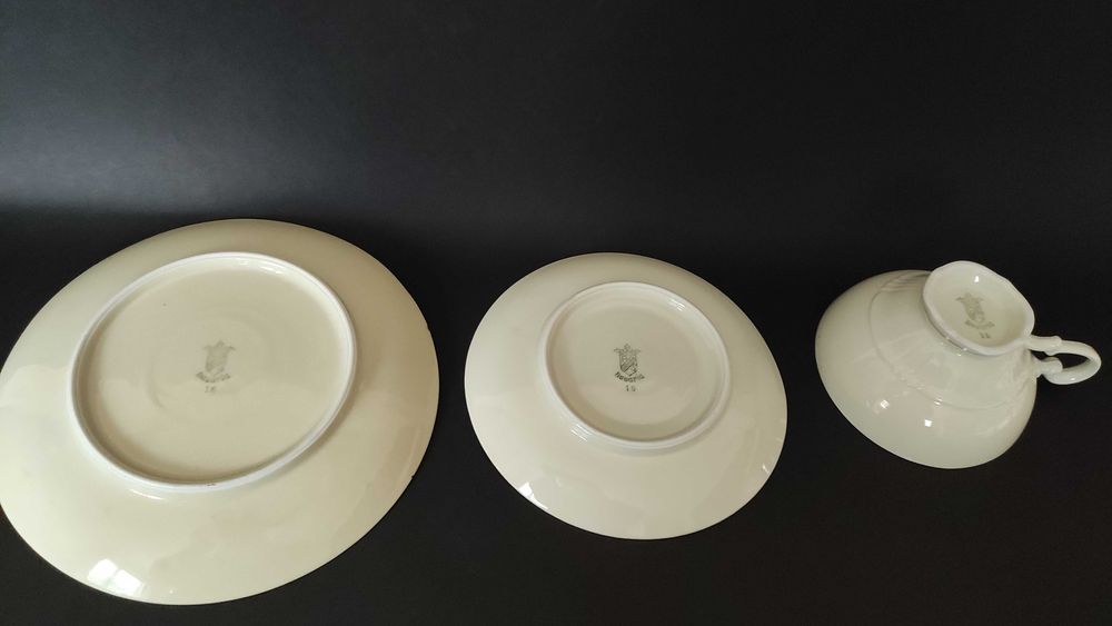 Баварски порцеланов троен сет за чай/дълго кафе