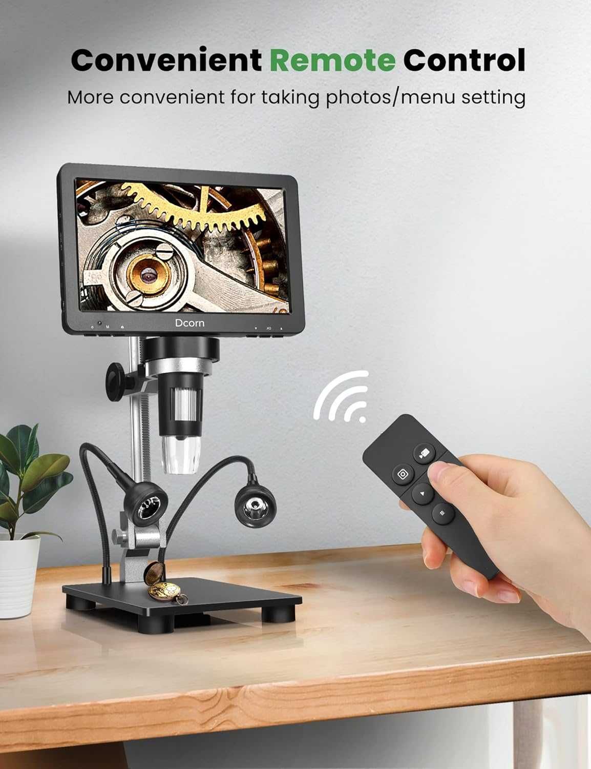 Dcorn HDMI цифров микроскоп 7" 1500X, 16MP 1080P, IPS TF карта 32GB...