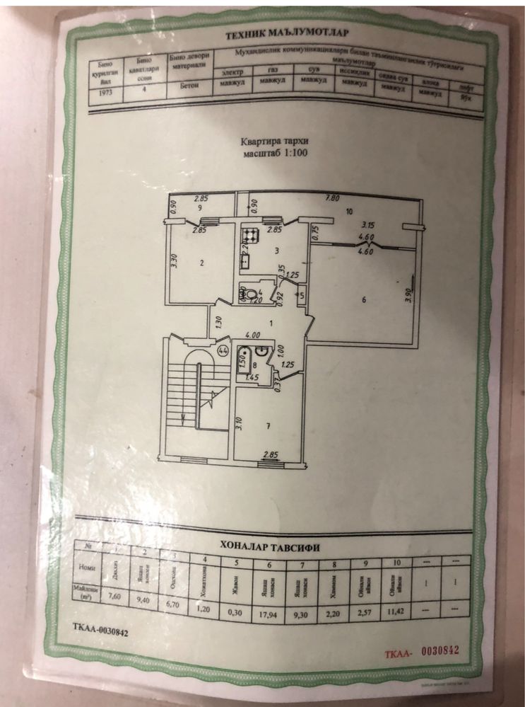 Yunusobod 4 kv 4 xonali uy