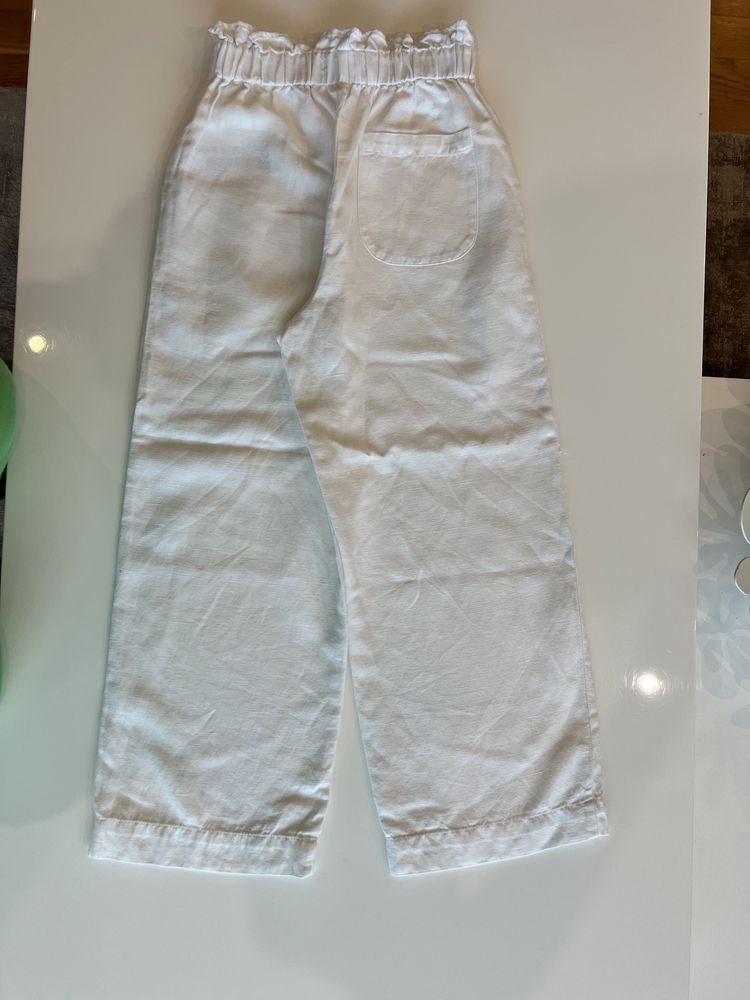 Ленен бял панталон Зара за момиче за 10 г