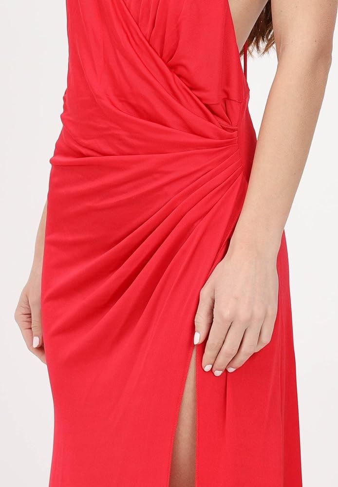 PINKO VIVARA Червена дълга рокля с цепка