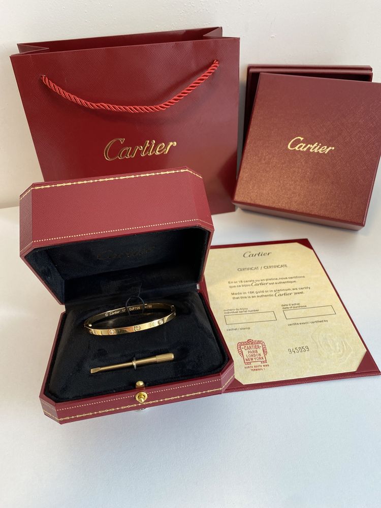 Brățară Cartier LOVE Slim 17 Gold 24K Diamonds