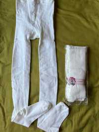 Нови дебели бели чорапогащи за момиче размер 164 и повече.