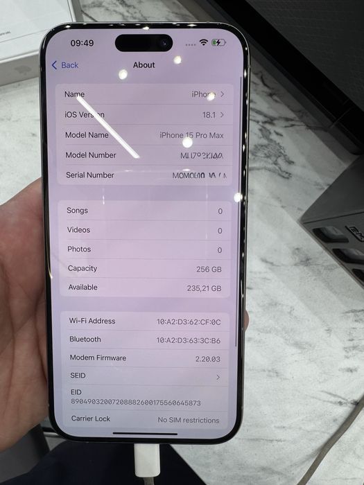 iPhone 15 Pro Max natural 256Gb 84%