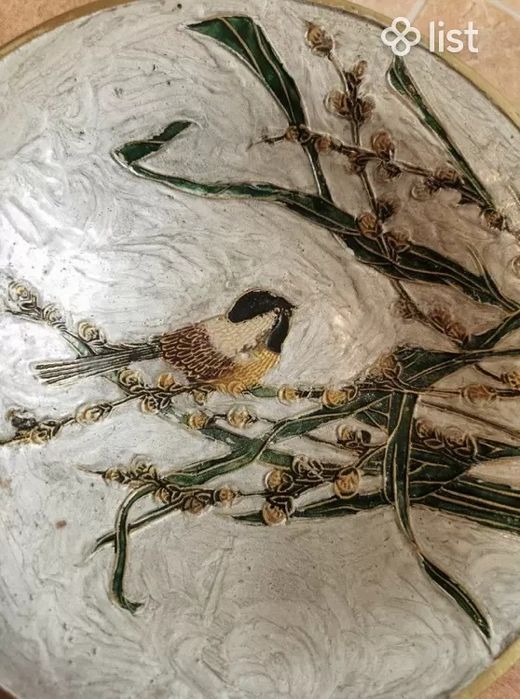 Superb set de 5 boluri din alama emailata